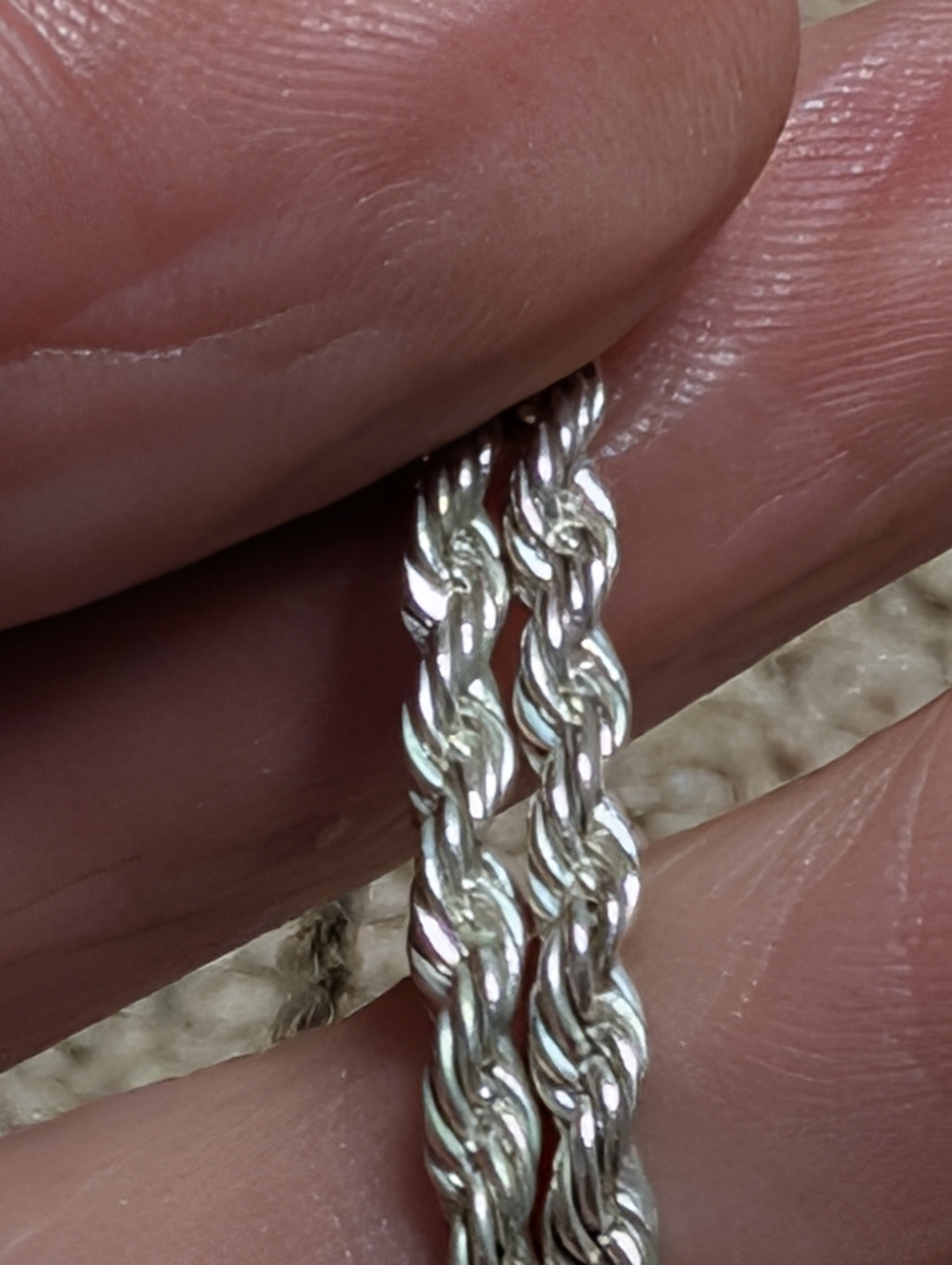 20 Inch Silver twisted Rope Chain - Picture 3 of 8